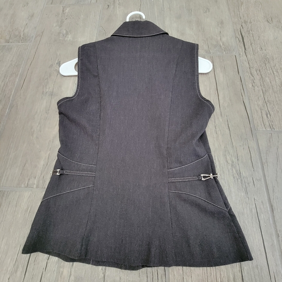 DAWN JOY VINTAGE PANTSUIT VEST CAREER WORK SILVER GRAY SIZE 3/4 - Picture 11 of 11